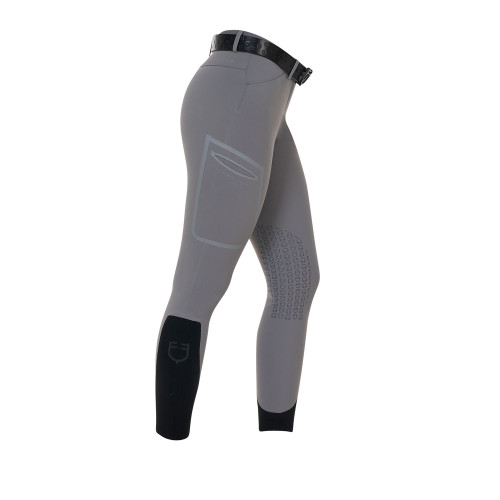 Pantaloni Pentru Echitatie Equestro RiderTechnology Cu Grip La Genunchi 