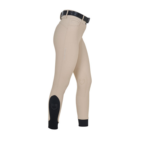 Pantaloni Cu Talie Inalta Si Strasuri Equestro 