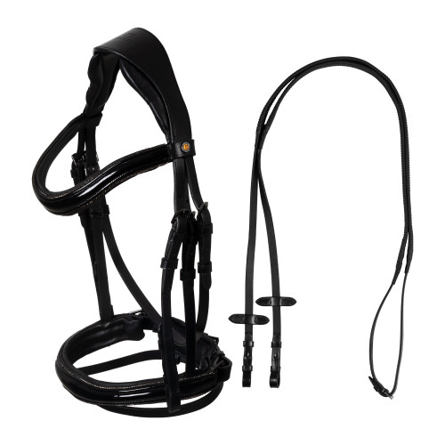 Frau Din Piele Lucioasa SI Borduri Cu Sclipici Equestro 