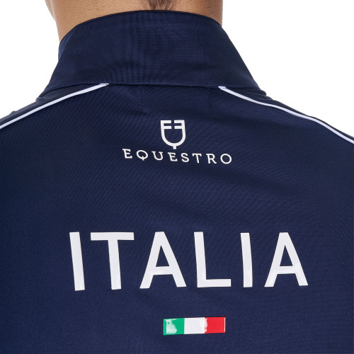 Tricou Polo De Antrenament Equestro X FIse Cu Steagul Italiei 