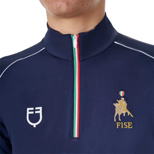 Tricou Polo De Antrenament Equestro X FIse Cu Steagul Italiei 